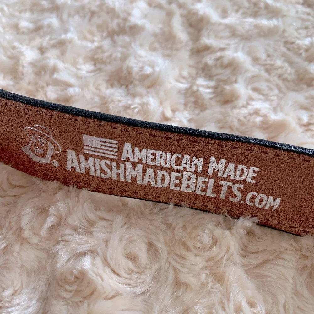 Amish Made Brown Textured Leather Belt Size 44